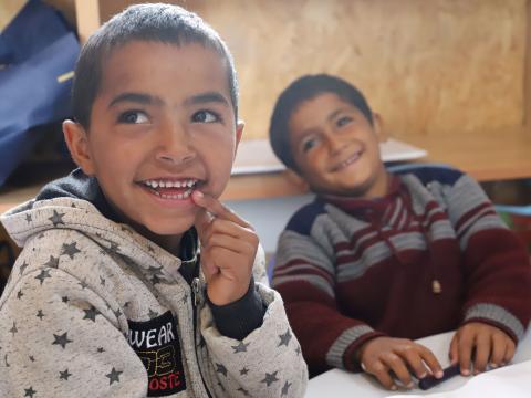 Palestinian children in a kindergarten